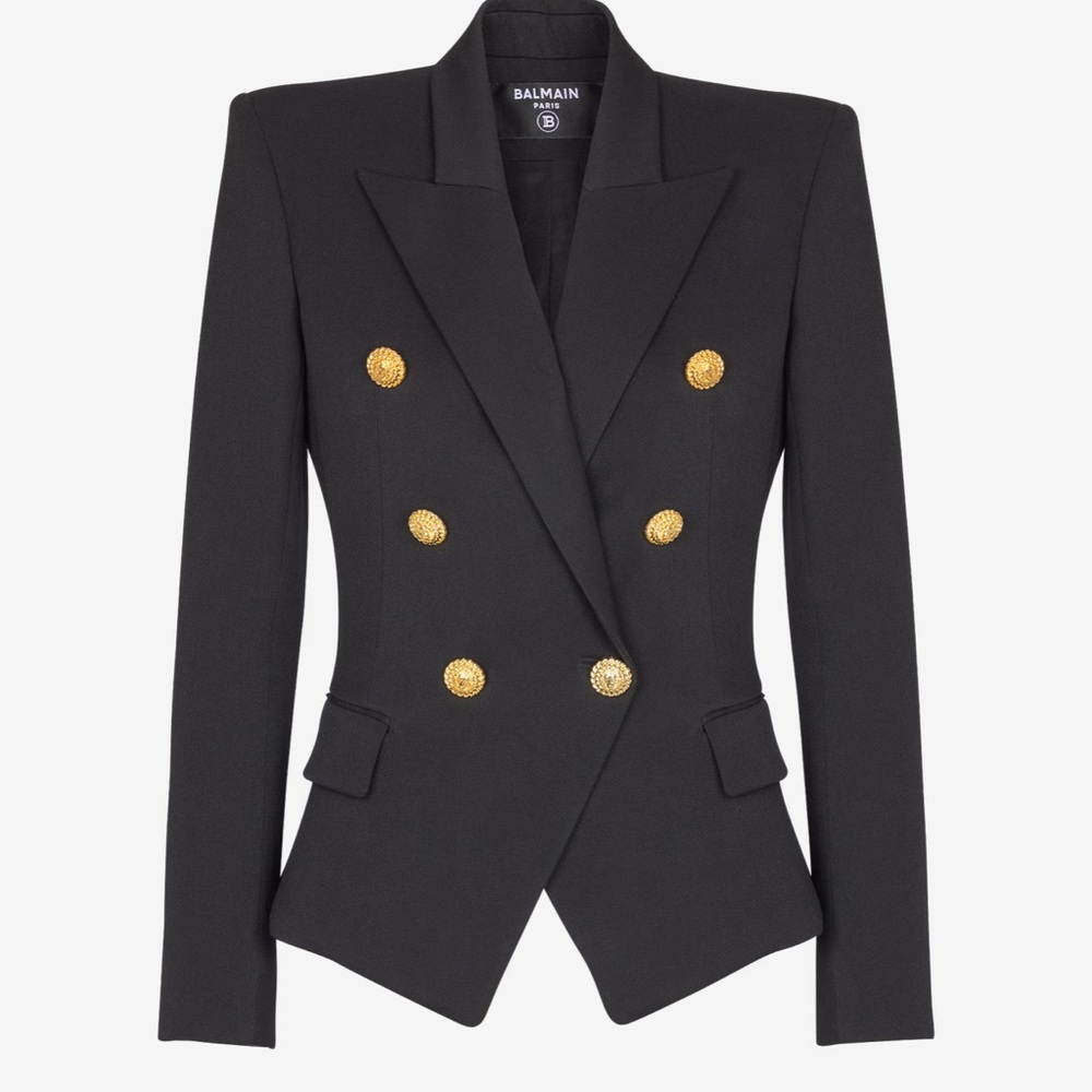 Balmain Black Blazer with Gold Buttons